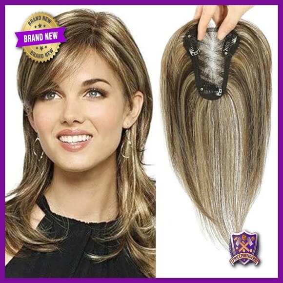 Real Human Hair Topper 28g 10in Glueless Swiss Base for Thinning Hair main image 5